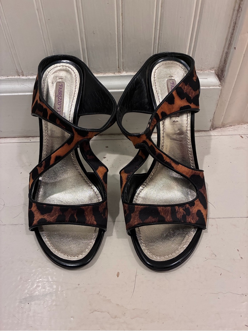 Fabrizio Viti Elegant Leopard Print Strappy Sandals